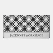 Gepersonaliseerde moderne zwart-witte bureaumat (Voorkant)