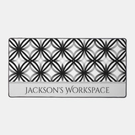 Gepersonaliseerde moderne zwart-witte bureaumat