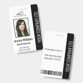 Gepersonaliseerde moderne zwarte ID van bedrijfsme Badge (Front & Back)
