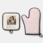 Gepersonaliseerde moeder Dank u foto Ovenwant & Pannenlap Set (Voorkant)