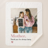 Gepersonaliseerde moeder Dank u foto Sherpa Deken (Voorkant)