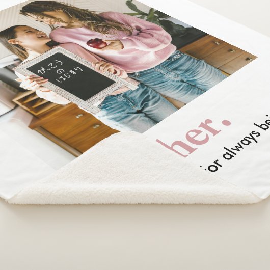 Gepersonaliseerde moeder Dank u foto Sherpa Deken (3/4)