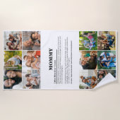 Gepersonaliseerde Moeder Definitie 12 Foto Collage Strandlaken (Voorkant)