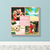 Gepersonaliseerde Moeder Definitie 4 Foto's Blush  Canvas Afdruk (Insitu (Houten vloer))