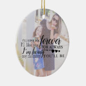 Gepersonaliseerde moeder dochter Foto Quote Orname Keramisch Ornament (Rechts)