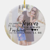 Gepersonaliseerde moeder dochter Foto Quote Orname Keramisch Ornament (Achterkant)