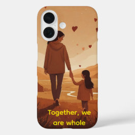 Gepersonaliseerde moeder & dochter illustratie iPhone 16 hoesje