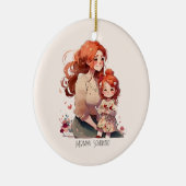 Gepersonaliseerde moeder en dochter keramisch ornament (Rechts)