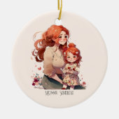 Gepersonaliseerde moeder en dochter keramisch ornament (Voorkant)