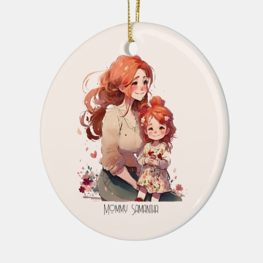 Gepersonaliseerde moeder en dochter keramisch ornament (Links)