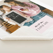 Gepersonaliseerde moeder Ik hou van je Foto Roze Sherpa Deken (3/4)