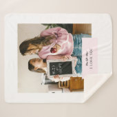 Gepersonaliseerde moeder Ik hou van je Foto Roze Sherpa Deken (Voorkant (horizontaal))