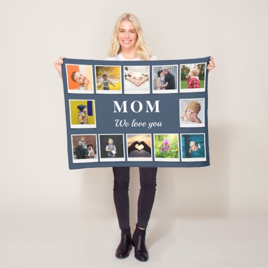 Gepersonaliseerde moeder Kinder kinderen 12 Fotoco Fleece Deken (In situ)
