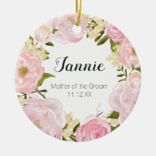 Gepersonaliseerde moeder met kerstversiering keramisch ornament