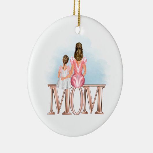 Gepersonaliseerde moeder met ornament van bruin ha (Rechts)