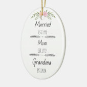 Gepersonaliseerde Moeder Oma Est Custom Jaar Keramisch Ornament (Links)