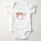 Gepersonaliseerde Moeder Tijger & Cub Meisje Baby  Romper (Voorkant)