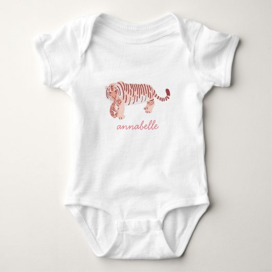Gepersonaliseerde Moeder Tijger & Cub Meisje Baby  Romper (Voorkant)
