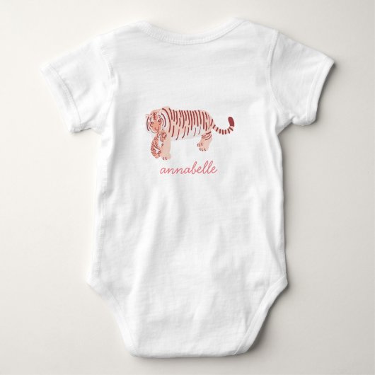 Gepersonaliseerde Moeder Tijger & Cub Meisje Baby  Romper (Achterkant)