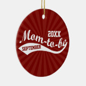 Gepersonaliseerde Moeder-to-be Sportieve Brick Roo Keramisch Ornament (Rechts)