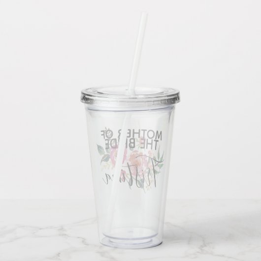 Gepersonaliseerde moeder van de Bride Acryl Drinkbeker (Achterkant)