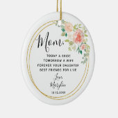 Gepersonaliseerde moeder van de Bride Floral Gift Keramisch Ornament (Rechts)