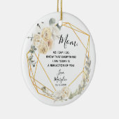 Gepersonaliseerde moeder van de Bride Floral Gift Keramisch Ornament (Rechts)