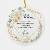 Gepersonaliseerde moeder van de Bride Floral Gift Keramisch Ornament (Voorkant)