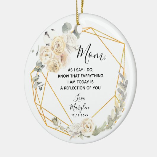 Gepersonaliseerde moeder van de Bride Floral Gift Keramisch Ornament (Links)