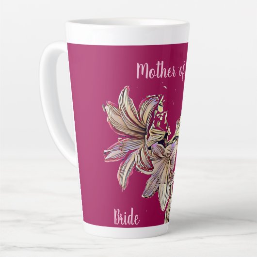 Gepersonaliseerde moeder van de Bride Floral Mulbe Latte Mok (Linkerhoek)