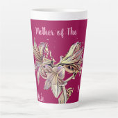 Gepersonaliseerde moeder van de Bride Floral Mulbe Latte Mok (Voorkant)