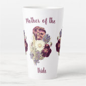 Gepersonaliseerde moeder van de Bride Floral-Water Latte Mok (Voorkant)