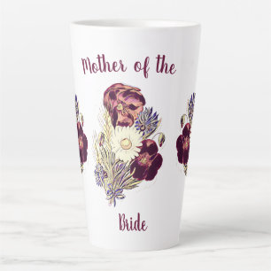 Gepersonaliseerde moeder van de Bride Floral-Water Latte Mok