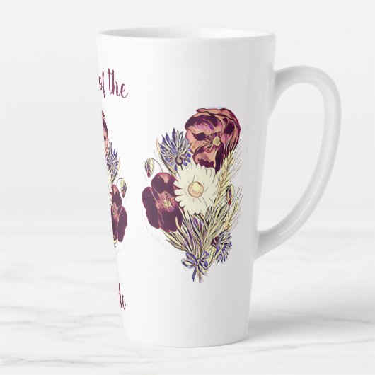 Gepersonaliseerde moeder van de Bride Floral-Water Latte Mok (Rechts)
