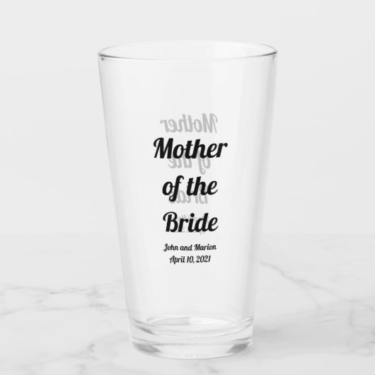Gepersonaliseerde moeder van de Bride Glas (Achterkant)