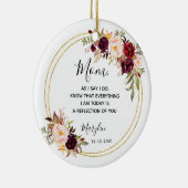 Gepersonaliseerde moeder van de Bride Marsala Flor Keramisch Ornament (Rechts)