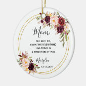 Gepersonaliseerde moeder van de Bride Marsala Flor Keramisch Ornament (Links)