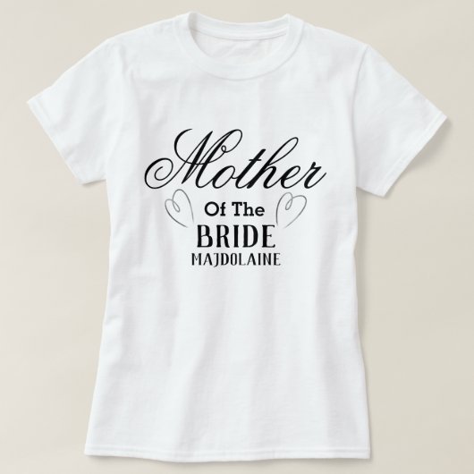 Gepersonaliseerde moeder van de Bride T-Shirt (Design voorkant)