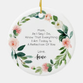 Gepersonaliseerde moeder van de bride Wedding Keep Keramisch Ornament (Achterkant)