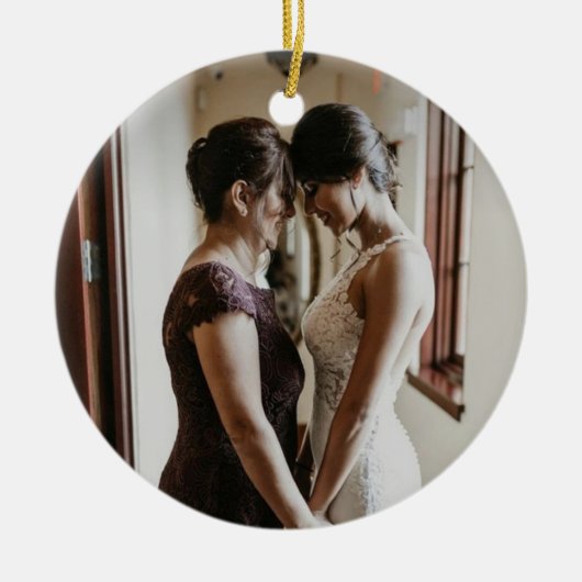 Gepersonaliseerde moeder van de bruid 2024 keramisch ornament (Voorkant)