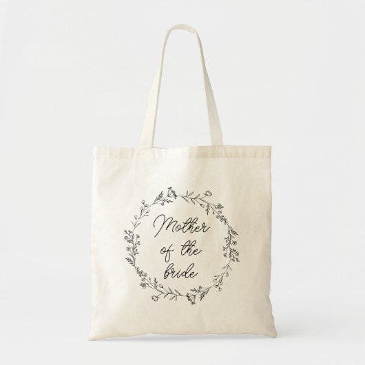 GEPERSONALISEERDE MOEDER VAN DE BRUID BLOEMENKRANS TOTE BAG (Voorkant)