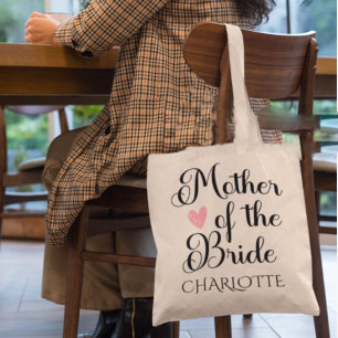 Gepersonaliseerde moeder van de bruid bruiloft tote bag