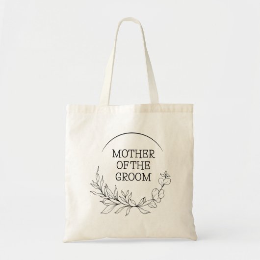 GEPERSONALISEERDE MOEDER VAN DE BRUIDEGOM BLOEMENK TOTE BAG (Voorkant)