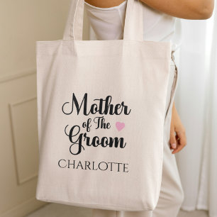 Gepersonaliseerde moeder van de bruidegom bruiloft tote bag