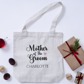 Gepersonaliseerde moeder van de bruidegom bruiloft tote bag