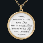 Gepersonaliseerde Moeder van de Bruidegom Gift Van Goud Vergulden Ketting<br><div class="desc">Mooi en klassiek cadeau voor de moeder van de bruidegom van de bruid gepersonaliseerd met de naam van de moeder van de bruidegom,  de naam van de bruid en de trouwdatum</div>