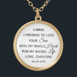 Gepersonaliseerde Moeder van de Bruidegom Gift Van Goud Vergulden Ketting<br><div class="desc">Mooi en klassiek cadeau voor de moeder van de bruidegom van de bruid gepersonaliseerd met de naam van de moeder van de bruidegom,  de naam van de bruid en de trouwdatum</div>