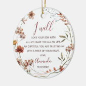 Gepersonaliseerde moeder van de Groom Boho Wildblo Keramisch Ornament (Links)