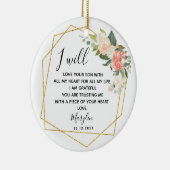 Gepersonaliseerde moeder van de groom Floral Gift Keramisch Ornament (Rechts)
