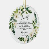 Gepersonaliseerde Moeder van de Groom White Floral Keramisch Ornament (Rechts)
